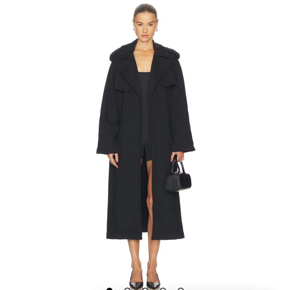 SKIMS Black Long Trench Coat